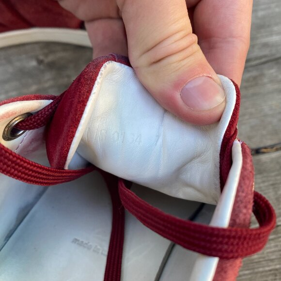 Louis Vuitton Burgundy/Black Suede and Leather Logo Lace Up Sneakers Size 7 - Picture 4 of 14